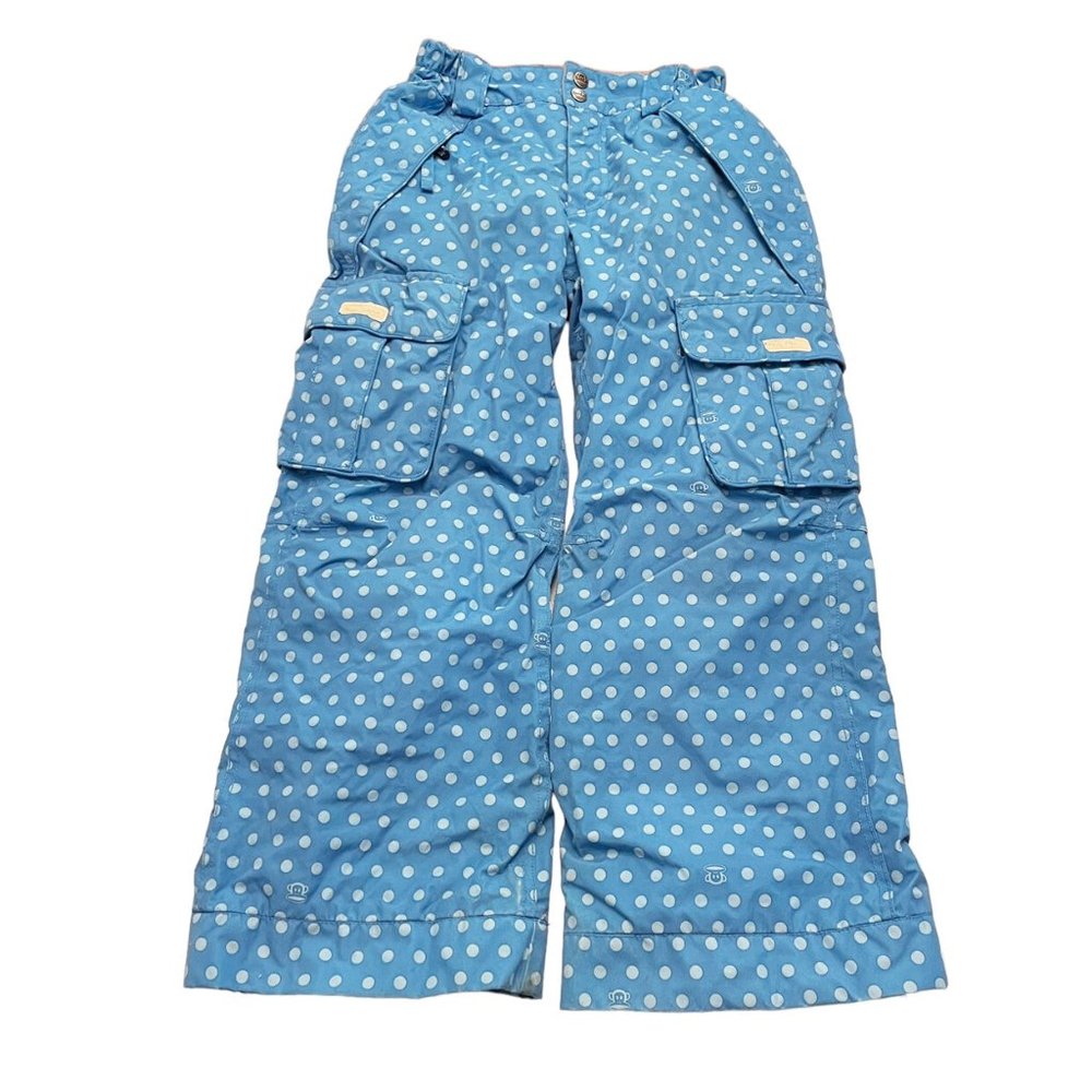 Paul Frank Blue & White Polka Dot Insulated Cargo Pocket Snow Pants (6)